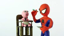 Baby vomits on spiderman superheroes Stop motion Play Doh claymation animation video-E8LFCdBj