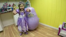 MEGA HUGE SOFIA THE FIRST EGG SURPRISE OPENING Disney Junior Singing Talking Doll Play-Doh Surprises-qL