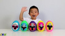 Power Rangers Ninja Steel Play-Doh Surprise Eggs Opening Morphing Fun With Ckn Toys-s