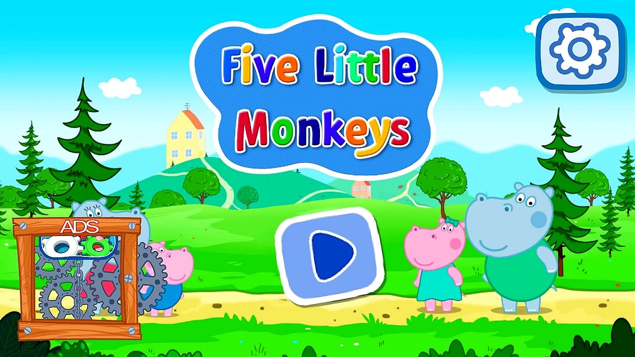 Five Little Monkeys Jumping On The Bed | The Baby Hippo | Funny Kids Songs