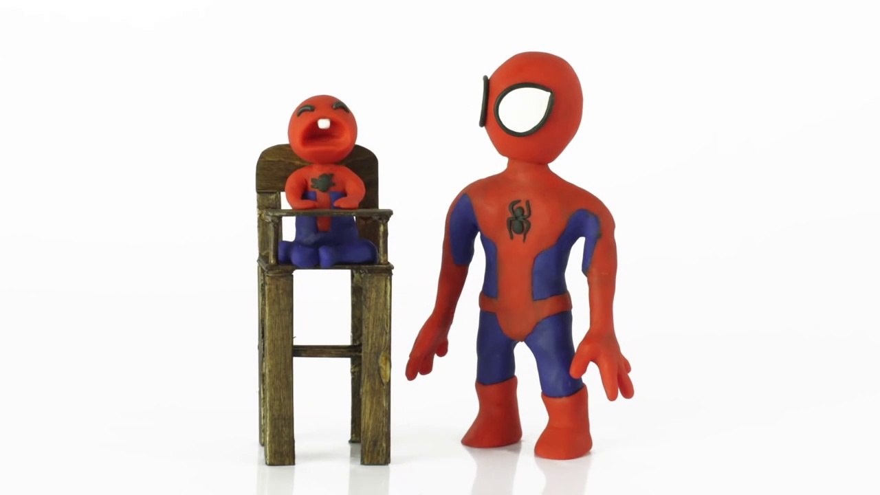 Spiderman baby superheroes real life stop motion video play doh Youtube-3MdjMa