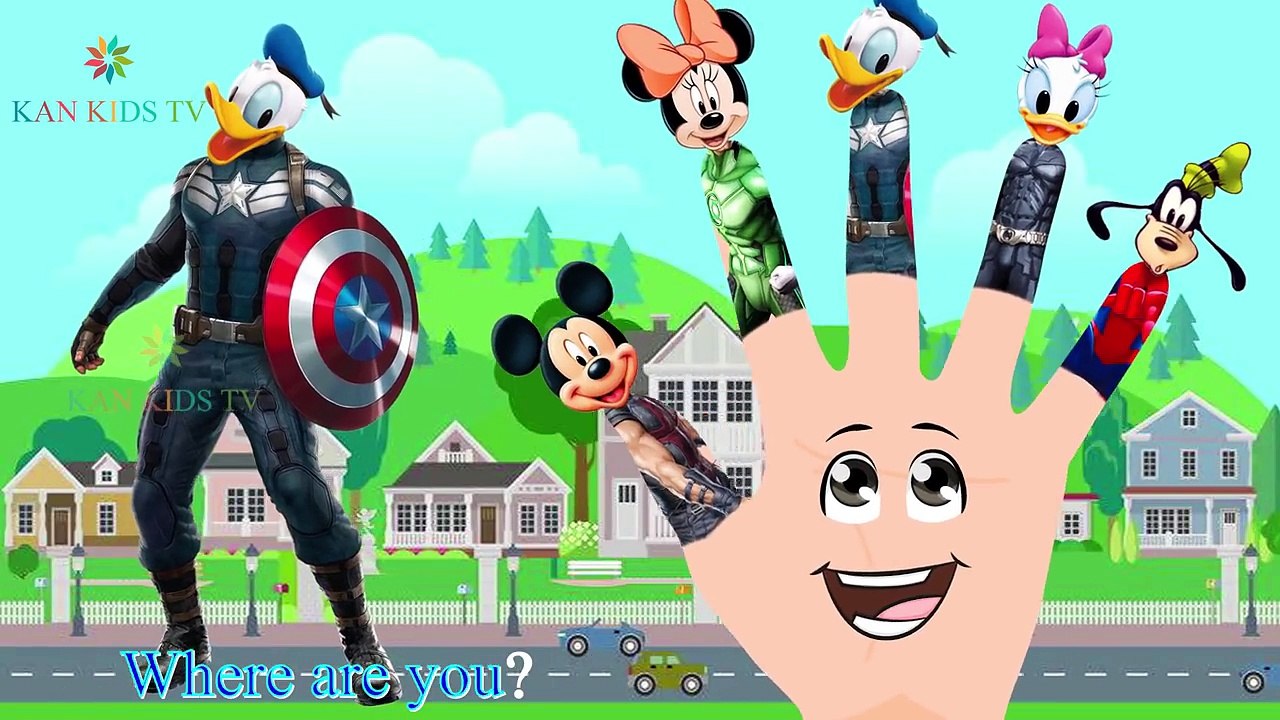 Mickey Mouse Captain America Thor Avengers Finger Family Songs - ABC Kids