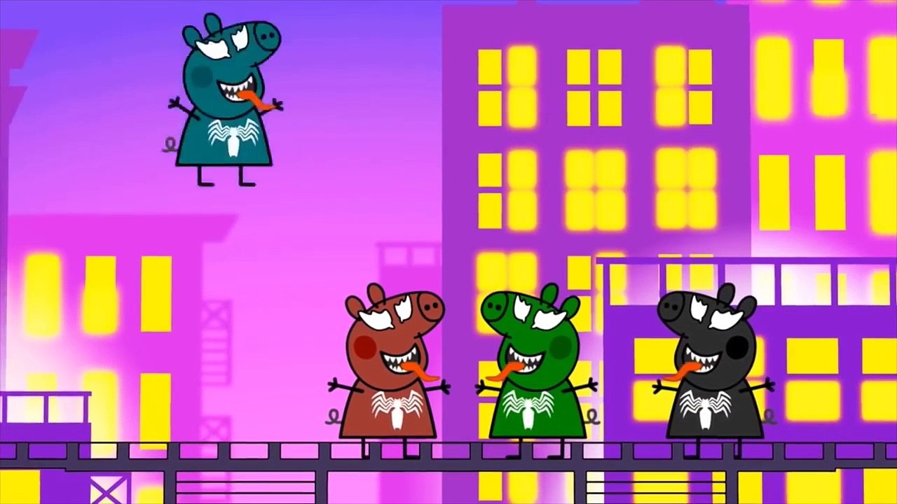 Five PeppaPig Venom Jumping on the Bed | 5 Little Monkeys Jumping on the bed Pig Venom Son