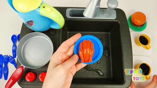 Stovetop Kitchen Faucet Playset with Working Water Pump and Cooking