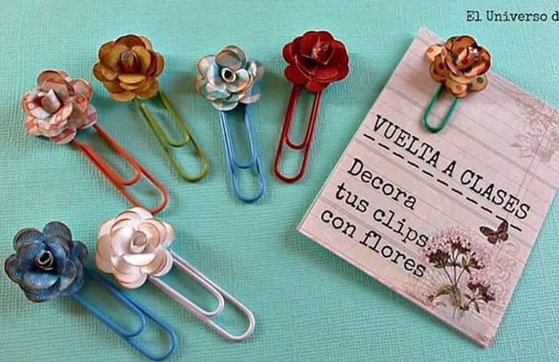 Back to School, Cómo hacer Clips con Flores, Flower Paper Clips