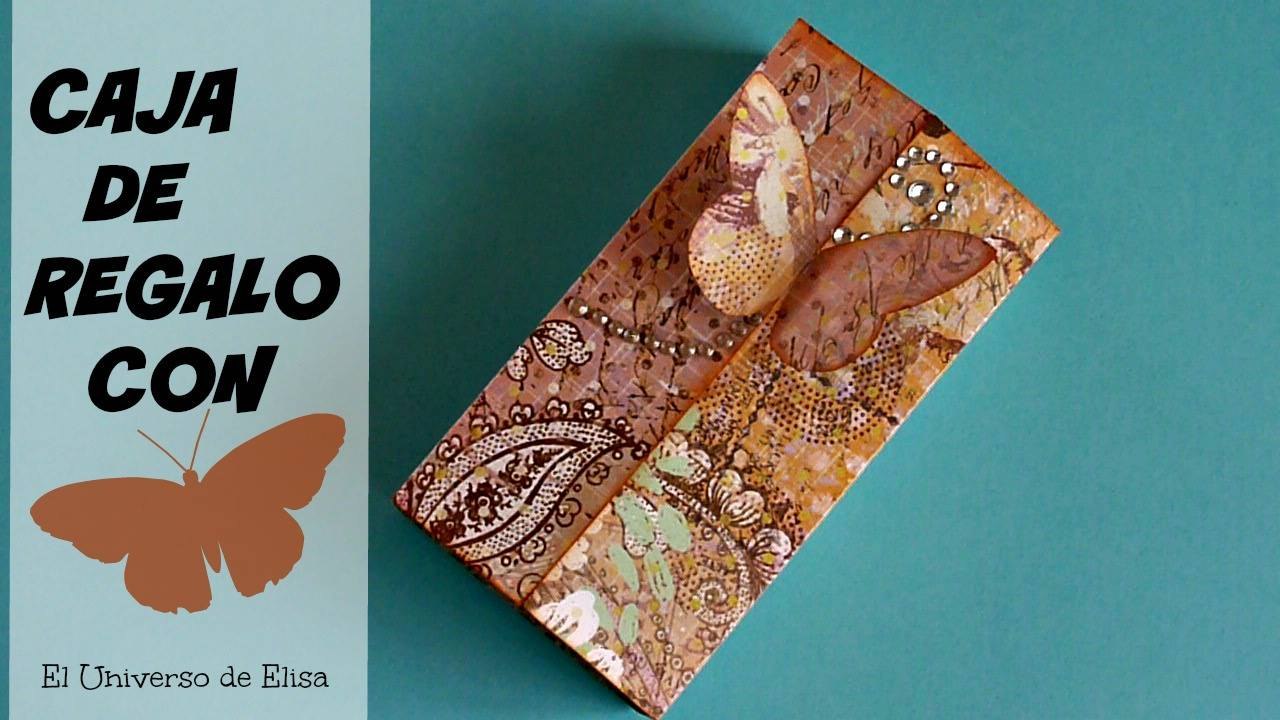Cómo hacer una Caja de Regalo Scrapbook, Manualidades de Papel, Caja de Regalo con Mariposa
