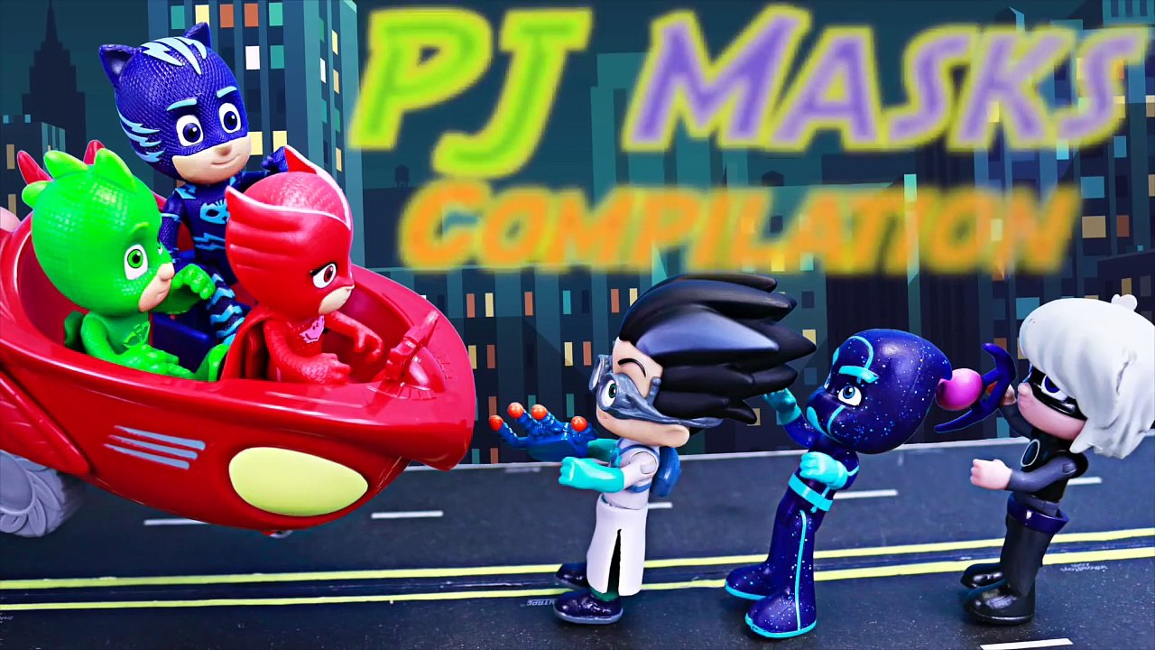 PJ Masks Luna Girl and Night Ninja Steal Gekko Mobile and Catboy Cat Car with Owlette Owl-