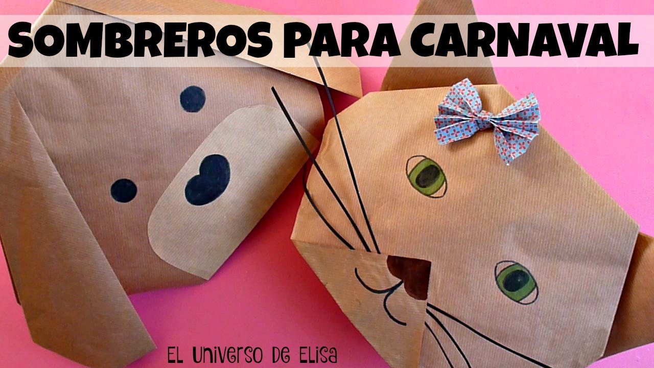 DIY CARNAVAL, Cómo Hacer un Sombrero Máscara de Perro o Gato para Niños y Adultos, Origami