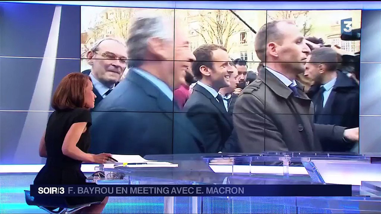 Emmanuel Macron et François Bayrou en meeting à Reims