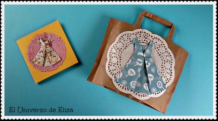 Cómo hacer un Vestido Origami para Decorar tus Proyectos:Tarjetas, Bolsas de Regalo,  Scrapbooking