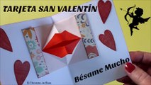 Tarjeta para San Valentín, Tarjeta Besos, Manualidades para San Valentín
