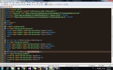 Lophocvitinh.COM***Tự học Bootstrap - Phần cơ bản - Bài 10 - Định dạng nhóm nút bấm