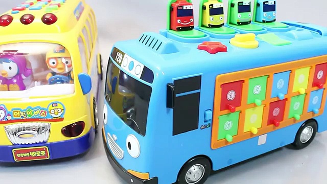 Pororo School Bus Cars Toy 뽀로로 스쿨버스 꼬마버스 타요 장난감 - мультфильмы про машинки автобус Игрушки