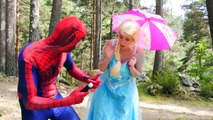 Spiderman Loses His Costumes & Becomes Skeleton Man! w/ Frozen Elsa, Pink Spidergirl, Gori