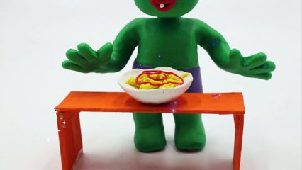 Hulk Share Food Bad Baby Batman Superhero  Frozen Play Doh Cartoon Stop Motion