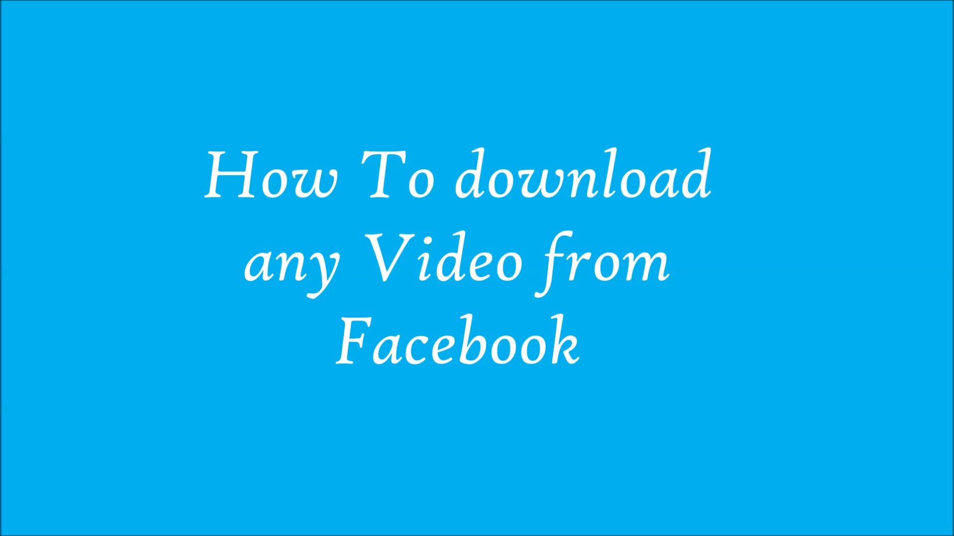 How to download videos from facebook without any software. **NEW**