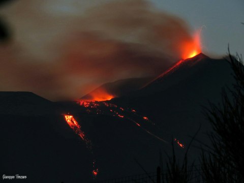 Mount Etna Night-Time Eruption