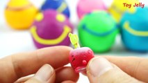 Play Dough Smiley Face Surprise Eggs Learn Colours with Playdough Poo Molds Fun & Creative