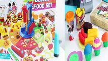 Deluxe Food Set Cooking Machine Play Doh Toy Food DIY Make Ice Creams Burgers Pizza Desser