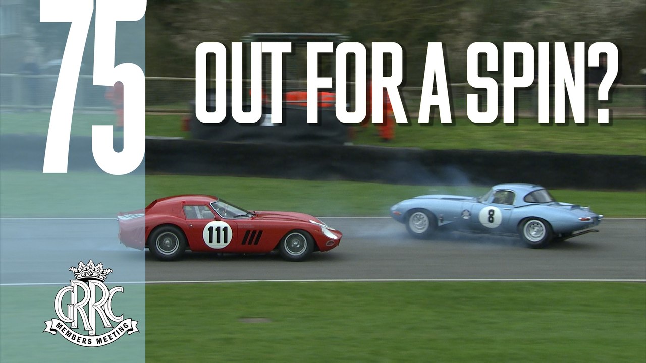 Ultra-rare Ferrari 250 GTO/64 narrowly misses spinning E-type