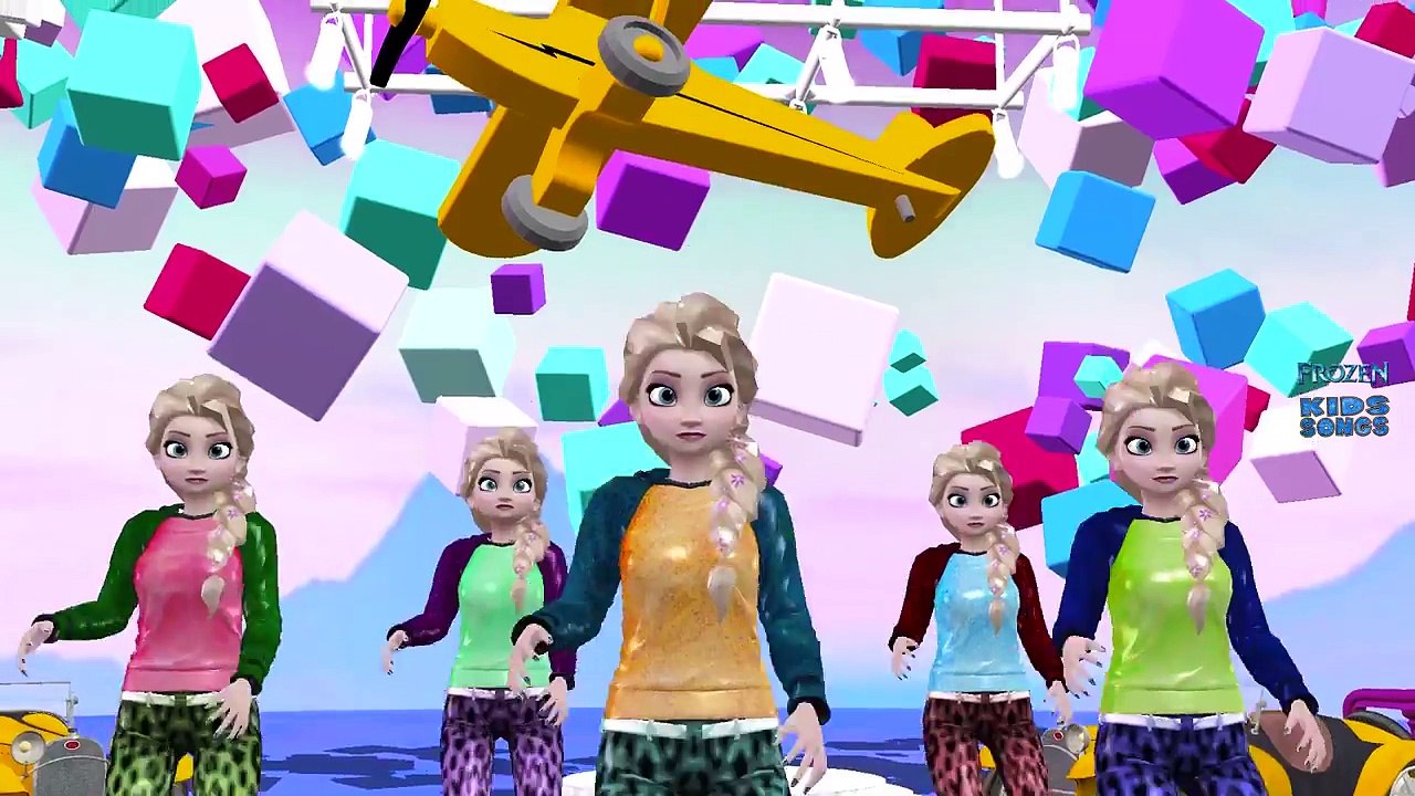 Frozen Elsa Nursery Rhymes Lyric - 5 Little Monkeys Jumping On The Bed - Five Little Monke