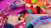 DIY Lipstick & Lip Balm Out of Candy! 3 DIY Makeup Projects (Galaxy, Rainbow)