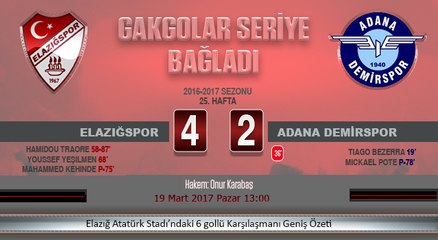 Elazığspor 4-2 Adana Demirspor Geniş özet