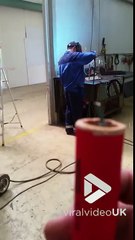 Co worker gets pranked with firecracker Funny video