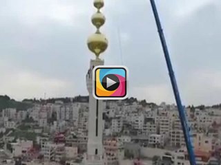 İsrail ezana yasak getirirken Filistin 73 metrelik minareyi yaptı