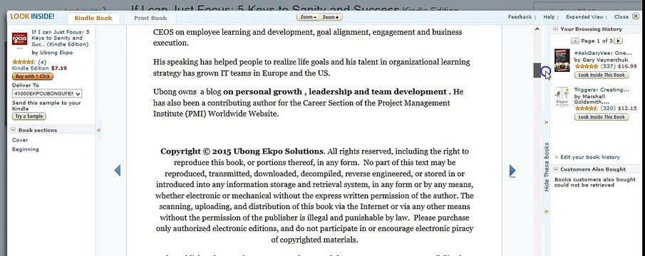 Two Amazon Top Reviews for If I can Just...Focus Kindle Book by Ubong Ekpo