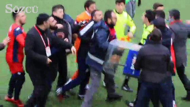 Amatör maçta saha karıştı