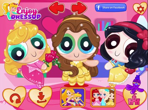 Powerpuff Girls as Disney Princess Elsa Anna Rapunzel Ariel Snow White Jasmine | Dress Up
