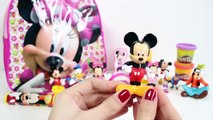 Minnie Mouse Surprise Backpack Disney Toys Mickey Mouse Surprise Eggs Play Dough Toy Videos