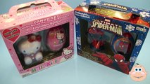 Hello Kitty & Marvel Spider Man New Collectable Candy Surprise Kinder Eggs Toys Opening &