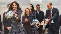 Kate Middleton and Prince William play Rugby during Paris visit