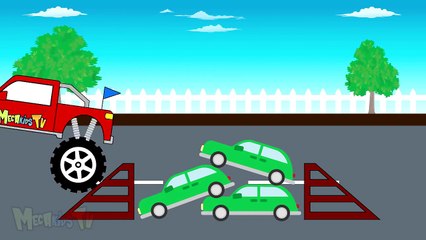 Black Spiderman Vs Green Goblin Red Truck Vs Batman Monster truck for kids