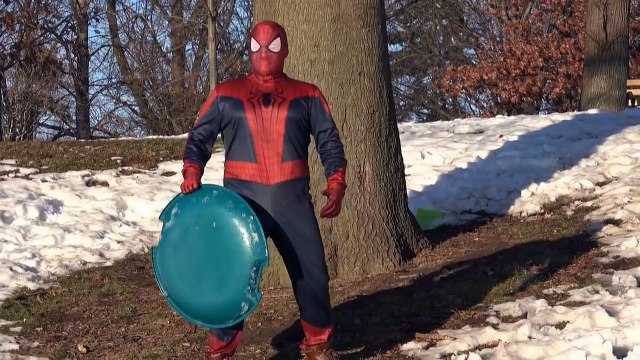 Batman vs Joker vs Spiderman - Superheroes Snow Sled Races - Real Life Superhero Movie - Marvel - DC-KJVlW0kNPis