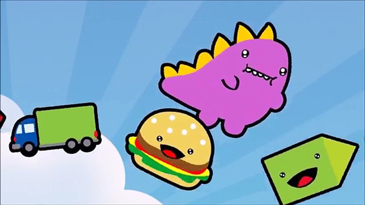 Purple Dinosaur Vs Hamburger! Funny and Cute Animation for Kids to Learn English