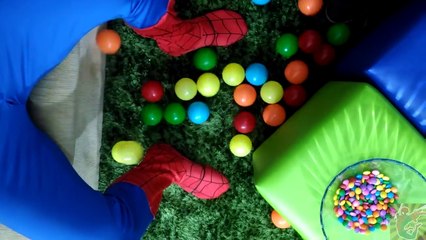 Frozen Elsa POO COLORED BALLS with Spiderman vs Joker Prank Superheroes Fun in Real Life