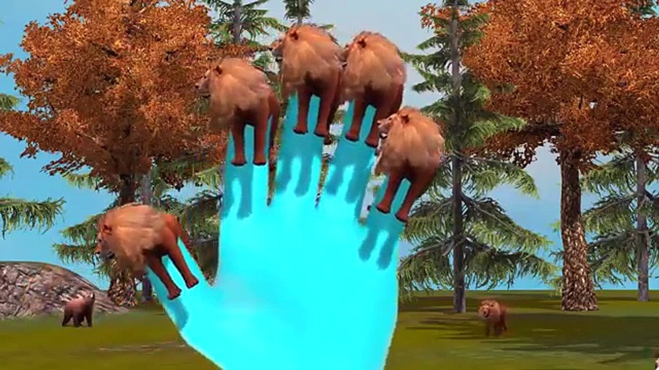Анимированный 3D Лев животных Finger семья потешки для детей | семьи животных Finger рифмы