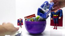 GIANT Batman vs Superman Play Doh Surprise Eggs with DC Comics Superhero Toys from ToyLabT