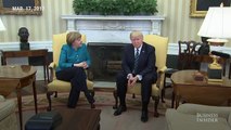 Donald Trump refuse de serrer la main à Angela Merkel.