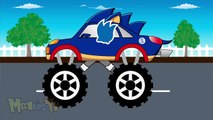 Mario Truck Vs Sonic Truck - Monster Trucks For Children - Mega Kids Tv