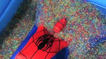 FROZEN ELSA BABY ORBEEZ BATH! w/ Spiderman & Hulk vs Joker, Maleficent & Candy! Fun Superh