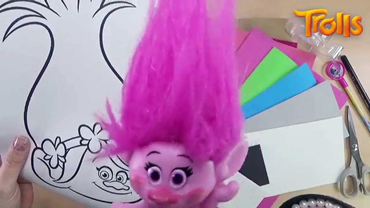 Decoration of wall Poppy with customizable name TROLLS ✋ handicraft DIY