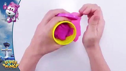 Dizzy - Super wings In Play-Doh modeling clay  Rescue Helicopter Pink