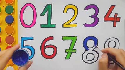 How to Draw Numbers and Colorful Hands for Kids Learning Colors