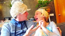 Frozen Elsa Jack Frost KISS LOVE Pranks w/ Maleficent & Gollum in Real Life! Superhero ft