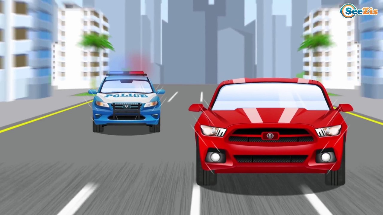 Voiture de police pour Petits - Dessins animés pour bébés - Vidéo Éducative de Voitures