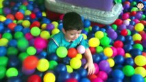 Indoor Playground Family Fun for Kids Part 2 with Spelling - Ball Pits, Inflatables, Climb